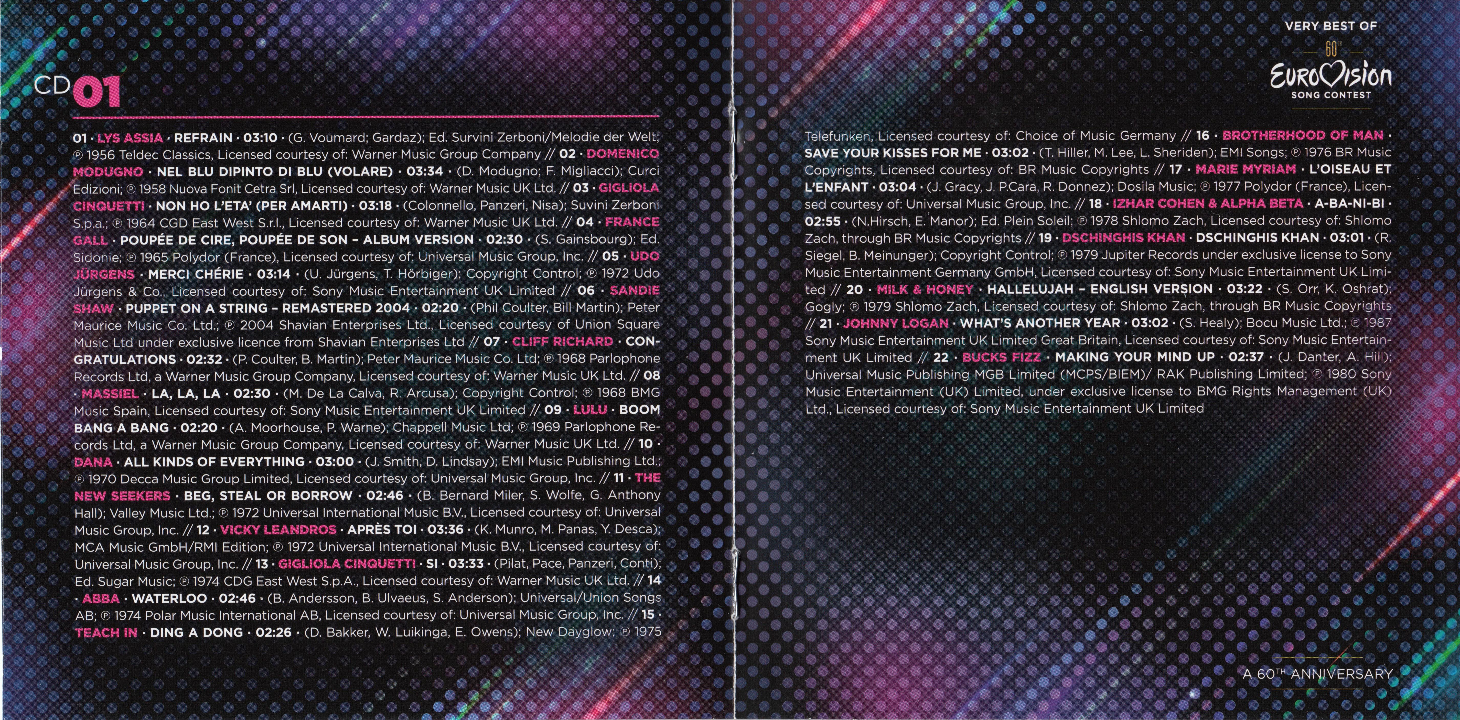 Eurovision Song Contest  Very Best Of A 60th Anniversary : Booklet 3